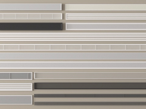 现代空调出风口 中央空调出风口 极窄出风口su模型