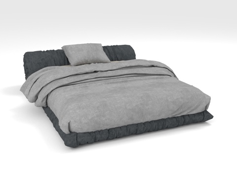  地铺床 软包床 无床架床 懒人床 地垫床3d模型 