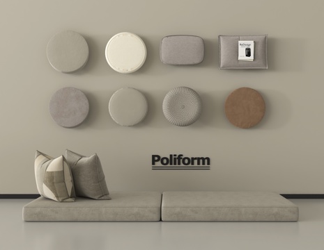 现代坐垫 圆坐垫 沙发垫 飘窗垫 榻榻米垫su模型