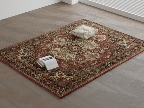 复古美式羊毛地毯su模型