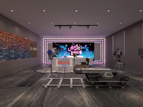  网红直播间3d模型 