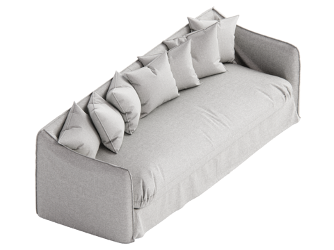 侘寂风多人沙发su模型