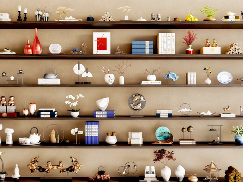 宋式装饰品摆件组合su模型