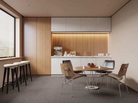 现代茶水间 休息室su模型