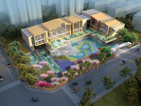 现代风格幼儿园su模型