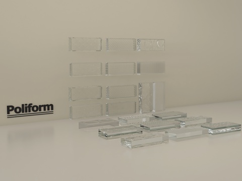 现代玻璃砖 玻璃砖隔断 玻璃砖su模型