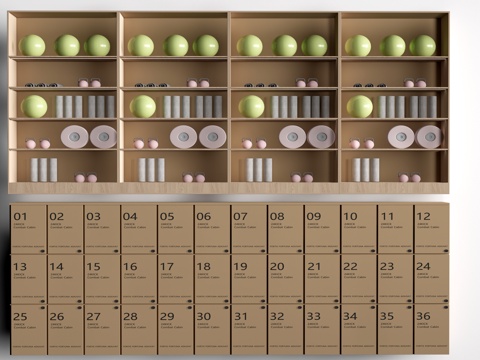 舞蹈教室更衣柜 储物柜 置物架su模型