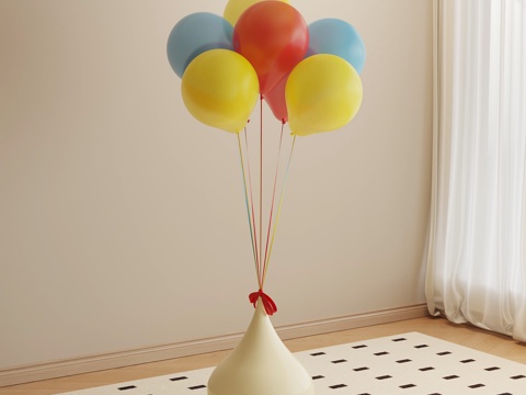 现代雕塑 落地雕塑 气球su模型