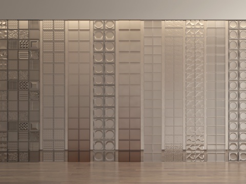 现代玻璃砖 玻璃砖隔断su模型