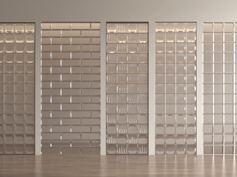 现代玻璃砖 玻璃砖隔断su模型