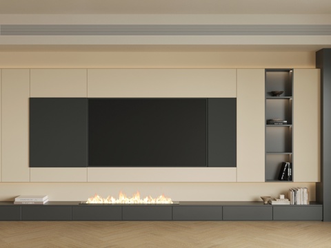 现代意式电视背景墙 轻奢意式客厅 客厅背景墙 大理石背景墙su模型