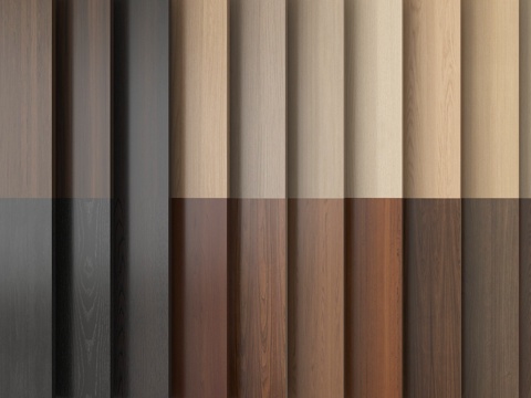 现代木饰面  护墙板 墙饰板 木饰面背景墙su模型