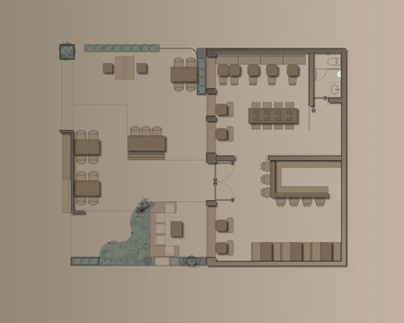 餐厅平面cad施工图