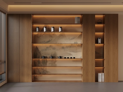 新中式茶柜su模型