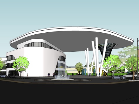 现代风格幼儿园su模型