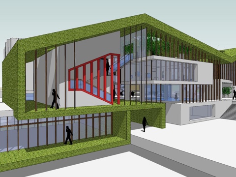 现代幼儿园su模型