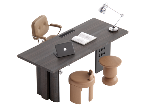 现代书桌椅su模型