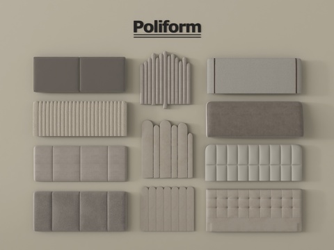 现代床品 床具 床靠背 床头su模型