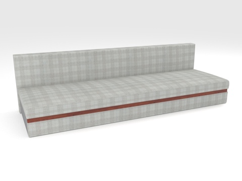  长椅 靠背长椅 格纹沙发 实木边框长椅 室内长椅3d模型 