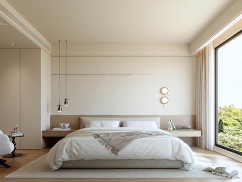 侘寂风卧室 主卧su模型