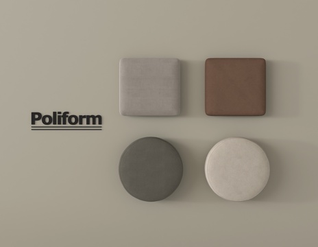 现代坐垫 圆坐垫 沙发垫 飘窗垫su模型