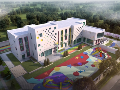 现代风格幼儿园su模型