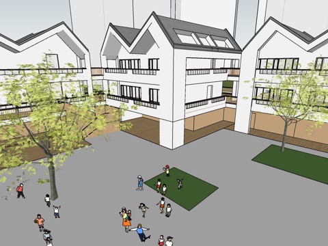 现代幼儿园su模型