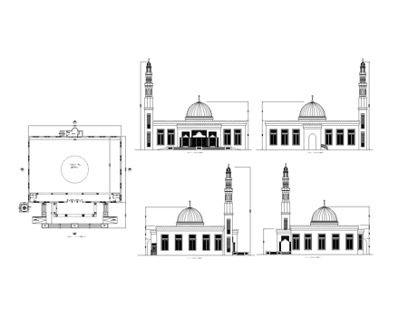 清真寺 寺庙cad施工图