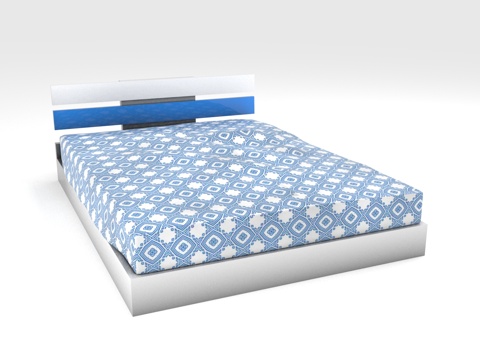  双人床 现代床 简约床 床架 板式床3d模型 