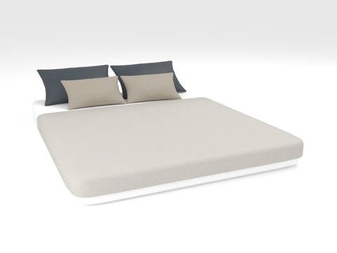  双人床 简约床 床垫 床具 软包床3d模型 