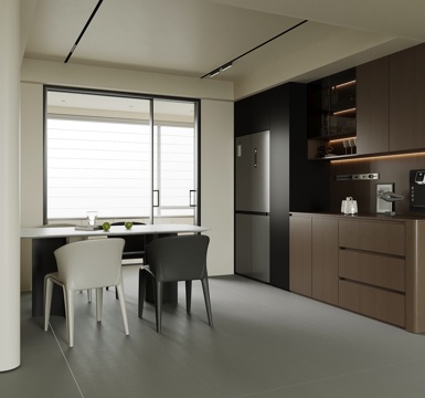  现代餐厅 酒柜 餐桌椅3d模型 