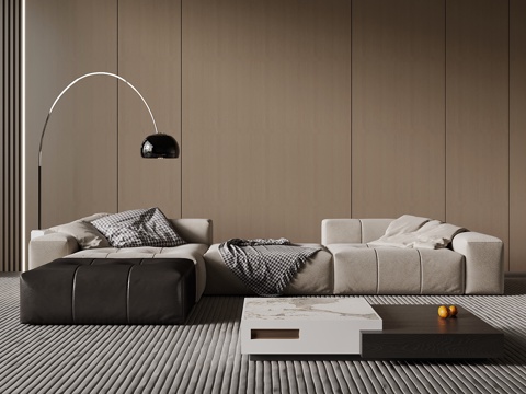 现代沙发茶几组合su模型