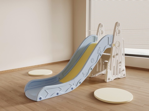 现代儿童滑梯 儿童娱乐器材 室内滑梯su模型