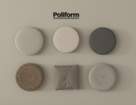 现代坐垫 圆坐垫 沙发垫 飘窗垫su模型