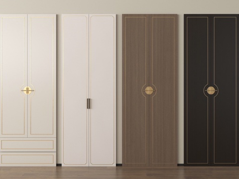 新中式柜门板  门板  衣柜门su模型