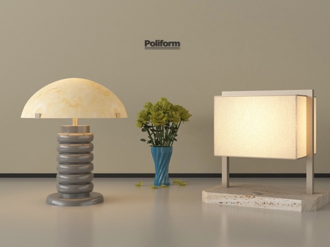  新中式台灯 轻奢台灯3d模型 