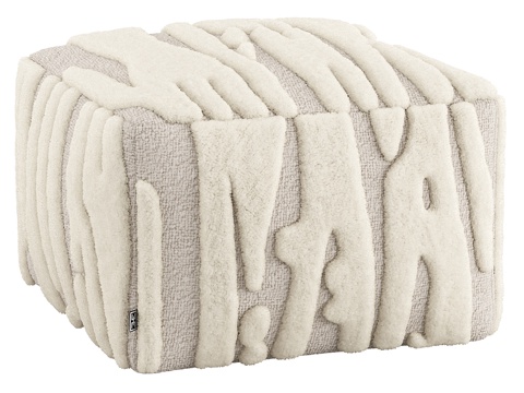  现代奶油风 Zenon 布艺沙发凳3d模型 