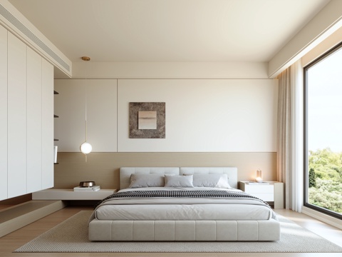 现代卧室su模型