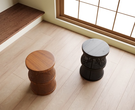 现代凳子 换鞋凳 圆凳su模型