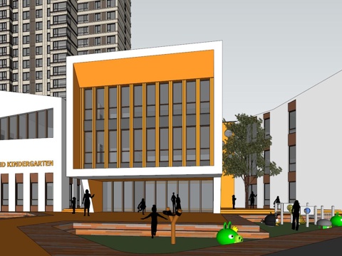 现代风格幼儿园su模型