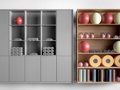 舞蹈教室更衣柜 储物柜 置物架su模型