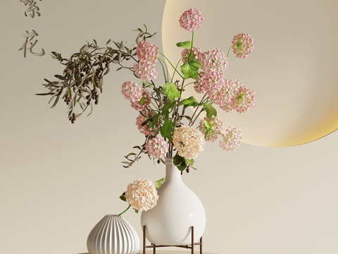 现代花艺 花瓶su模型