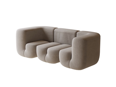 现代双人沙发 休闲沙发su模型