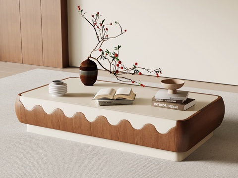 中古茶几 奶油风茶几su模型