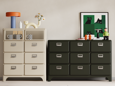 现代储物柜 斗柜su模型