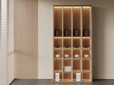 新中式茶柜su模型