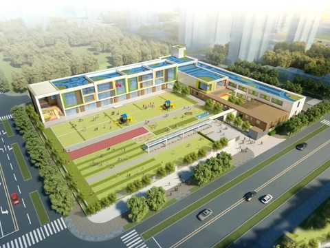 公园世纪幼儿园su模型