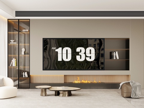 轻奢意式家居客厅 电视背景墙 客厅背景墙 意式客厅背景墙su模型