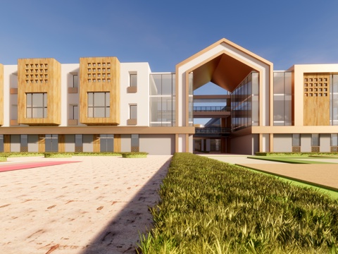 现代幼儿园su模型