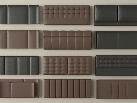  新中式床靠背 床具 床品 床头3d模型 